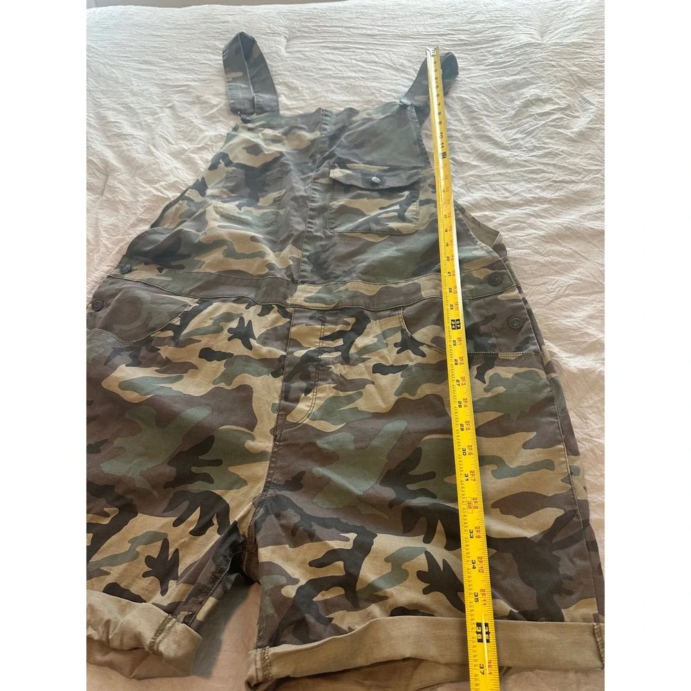 ASOS unisex Camo Print Short Dungarees Overalls Green Camouflage W38 XXL